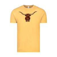 Vintage Mustard texas longhorn illustration Vintage Tee - CowhideDigitalArt