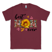 Burgundy best mom ever with sunflower Classic Tee - Artiststas