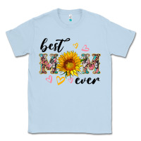 Dusty Blue best mom ever with sunflower Classic Tee - Artiststas