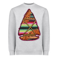 Heather Grey serape tooled leather arrowhead Heavyweight Sweatshirt - Jasminsmagicworld