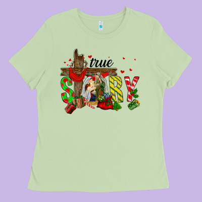 True Story Holy Family Ladies Tee Designed By Fadigitalartstudio