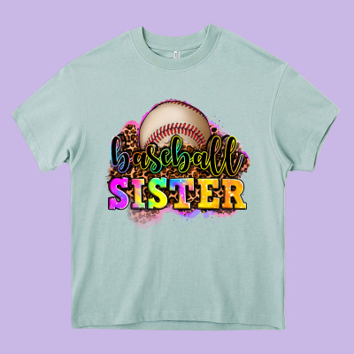 Baseball Sister Heavy Core Tee Designed By Oliviacreatesart