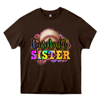 Chocolate Brown baseball sister Heavy Core Tee - OliviaCreatesArt