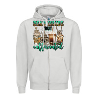 Dove Grey dead inside but caffeinated skeleton coffee cups Zipper Hoodie - Jasminsmagicworld