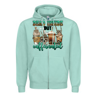 Seafoam dead inside but caffeinated skeleton coffee cups Zipper Hoodie - Jasminsmagicworld