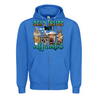 True Royal dead inside but caffeinated skeleton coffee cups Zipper Hoodie - Jasminsmagicworld