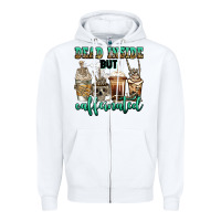 White dead inside but caffeinated skeleton coffee cups Zipper Hoodie - Jasminsmagicworld