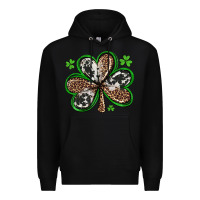 Black western st patricks day shamrocks Premium Hoodie - Artiststas