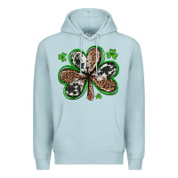Blue Mist western st patricks day shamrocks Premium Hoodie - Artiststas
