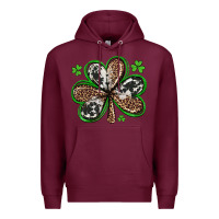 Burgundy western st patricks day shamrocks Premium Hoodie - Artiststas