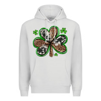 Dove Grey western st patricks day shamrocks Premium Hoodie - Artiststas