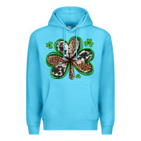 Ocean Blue western st patricks day shamrocks Premium Hoodie - Artiststas