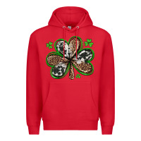 Red western st patricks day shamrocks Premium Hoodie - Artiststas