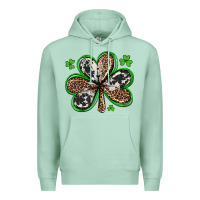 Seafoam western st patricks day shamrocks Premium Hoodie - Artiststas