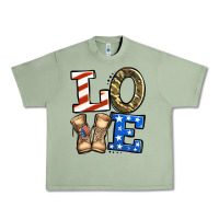 Oil Green love 4th of july army veteran Urban Heavy Tee - Jasminsmagicworld