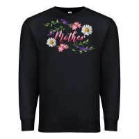 Black Floral Daisy Mother Premium Sweatshirt - RanaPortraitStore