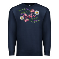 Navy Floral Daisy Mother Premium Sweatshirt - RanaPortraitStore