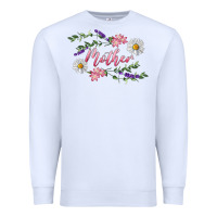 White Floral Daisy Mother Premium Sweatshirt - RanaPortraitStore