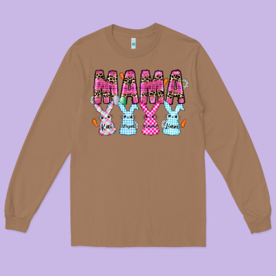 Easter Day Mama Long Sleeve Tee Designed By Cowhidedigitalart