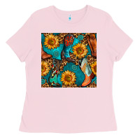 Western Cowboy Boot Seamless Pattern Ladies Tee | Teevron