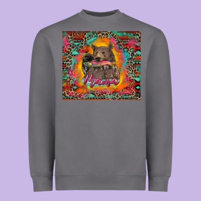 Mama Bear Leopard And Aztec Heavyweight Sweatshirt Designed By Ranaportraitstore