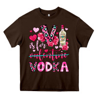 Chocolate Brown v is for vodka Heavy Core Tee - OliviaCreatesArt