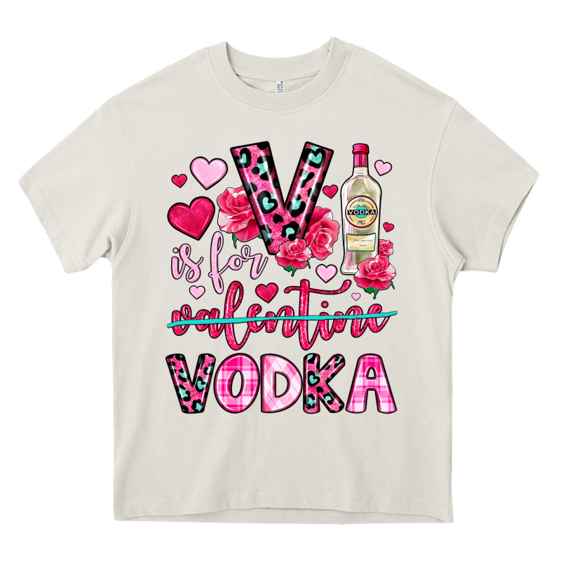 V Is For Vodka Heavy Core Tee by OliviaCreatesArt | Teevron