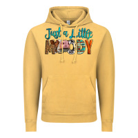 Vintage Mustard Western Just A Little Moody Cow Vintage Hoodie - LillyAllenDesigns