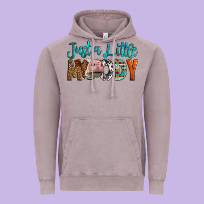 Western Just A Little Moody Cow Vintage Hoodie Designed By Lillyallendesigns