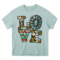 Arona turquoise serape love Heavy Core Tee - Jasminsmagicworld