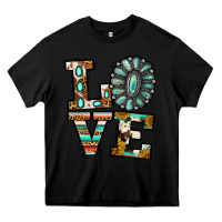 Black turquoise serape love Heavy Core Tee - Jasminsmagicworld