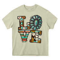 Mossy turquoise serape love Heavy Core Tee - Jasminsmagicworld