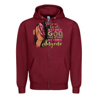 Burgundy She who kneels before god can stand before anyone Zipper Hoodie - RanaPortraitStore