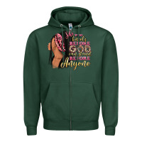 Sports Green She who kneels before god can stand before anyone Zipper Hoodie - RanaPortraitStore