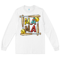 White softball mama Long Sleeve Tee - CowhideDigitalArt