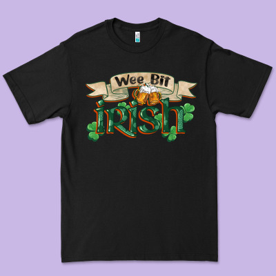Wee Bit Irish St Patricks Day Premium Tee Designed By Fadigitalartstudio