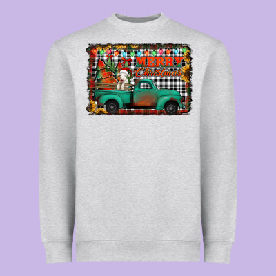 Merry Christmas Farm Truck Heavyweight Sweatshirt Designed By Jasminsmagicworld