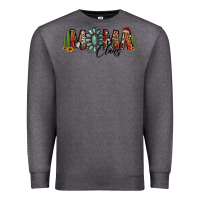 Charcoal Heather western christmas mama claus sunflowers and cactus Premium Sweatshirt - Jasminsmagicworld