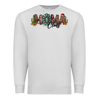 Dove Grey western christmas mama claus sunflowers and cactus Premium Sweatshirt - Jasminsmagicworld