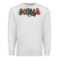 Oatmeal Heather western christmas mama claus sunflowers and cactus Premium Sweatshirt - Jasminsmagicworld