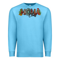 Ocean Blue western christmas mama claus sunflowers and cactus Premium Sweatshirt - Jasminsmagicworld