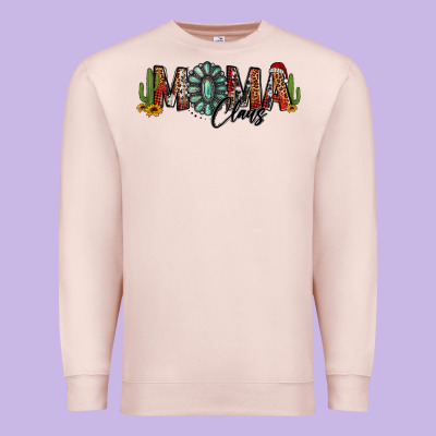 Western Christmas Mama Claus Sunflowers And Cactus Premium Sweatshirt Designed By Jasminsmagicworld