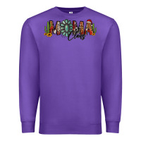 Purple western christmas mama claus sunflowers and cactus Premium Sweatshirt - Jasminsmagicworld