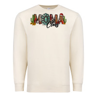 Sandshell western christmas mama claus sunflowers and cactus Premium Sweatshirt - Jasminsmagicworld