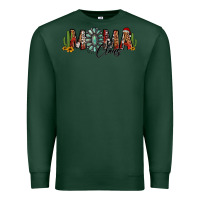Sports Green western christmas mama claus sunflowers and cactus Premium Sweatshirt - Jasminsmagicworld