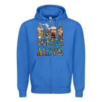 True Royal coffee makes me feel alive skeleton coffee cups Zipper Hoodie - Jasminsmagicworld