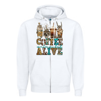 White coffee makes me feel alive skeleton coffee cups Zipper Hoodie - Jasminsmagicworld