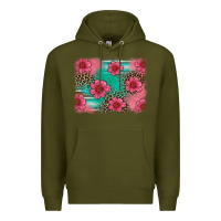 Army Green easter spring leopard serape background Premium Hoodie - Artiststas