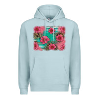 Blue Mist easter spring leopard serape background Premium Hoodie - Artiststas