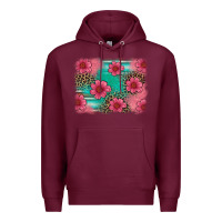 Burgundy easter spring leopard serape background Premium Hoodie - Artiststas